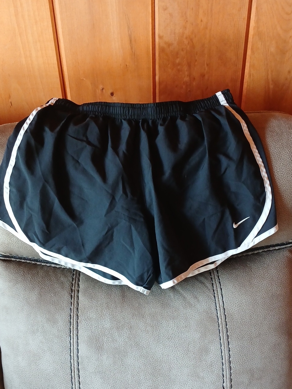 Nike Black Women's Athletic Shorts with White Trim